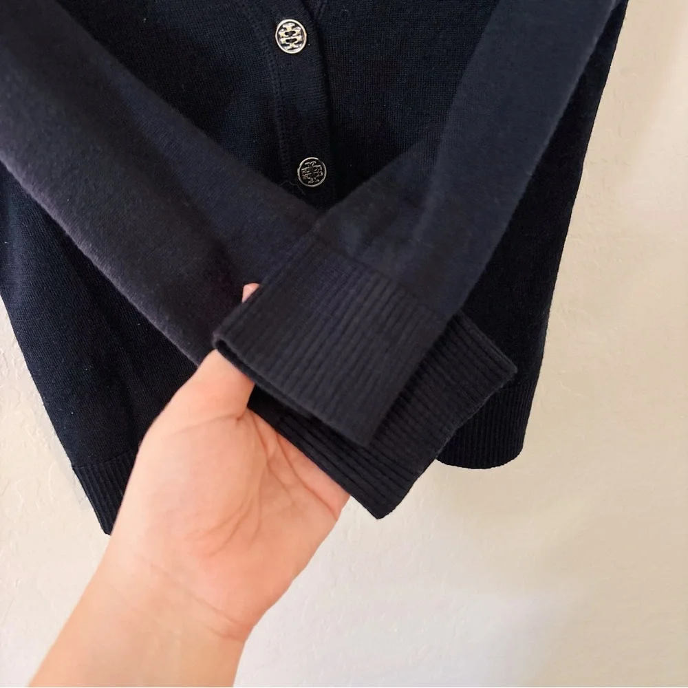Tory Burch Navy Merino‎ Wool XS Cardigan Sweater Style 28143195